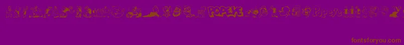 Saiba mais sobre a fonte Popeye Fonte Popeye – fontes marrons em um fundo roxo