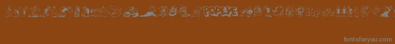 Popeye Font – Gray Fonts on Brown Background