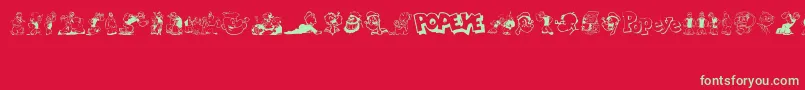 Popeye Font – Green Fonts on Red Background