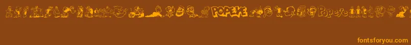 Popeye Font – Orange Fonts on Brown Background