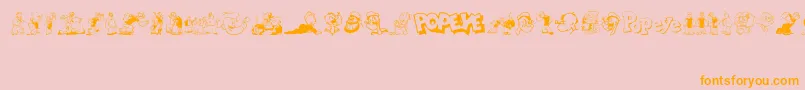 Popeye Font – Orange Fonts on Pink Background
