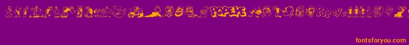 Popeye Font – Orange Fonts on Purple Background