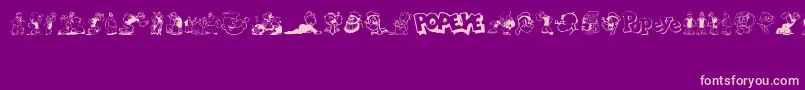 Popeye Font – Pink Fonts on Purple Background
