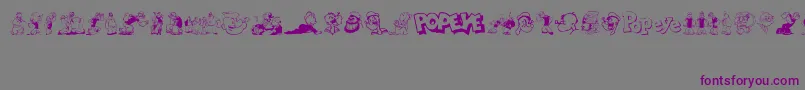 Popeye Font – Purple Fonts on Gray Background