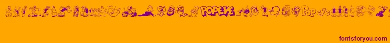 Popeye Font – Purple Fonts on Orange Background