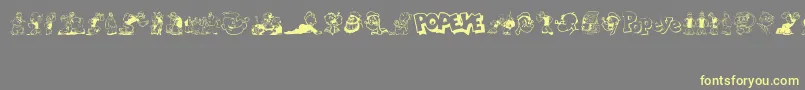 Popeye Font – Yellow Fonts on Gray Background