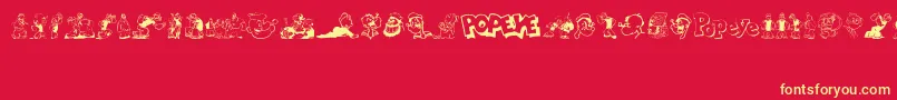 Popeye Font – Yellow Fonts on Red Background