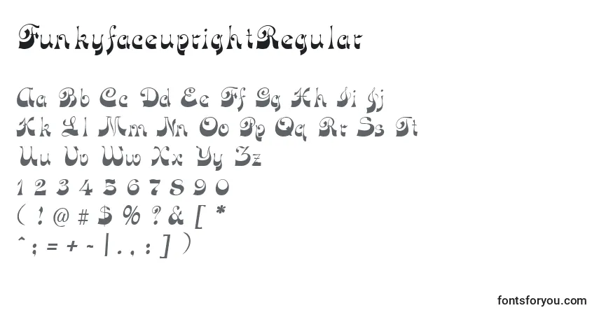 Czcionka FunkyfaceuprightRegular – alfabet, cyfry, specjalne znaki