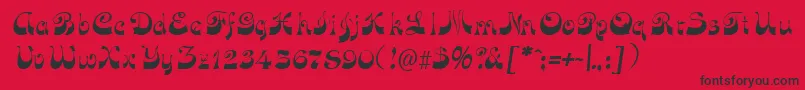 フォントFunkyfaceuprightRegular – 赤い背景に黒い文字