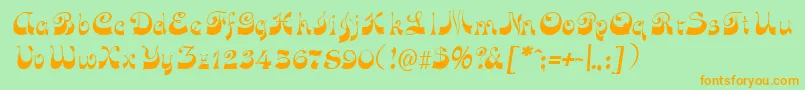 FunkyfaceuprightRegular Font – Orange Fonts on Green Background