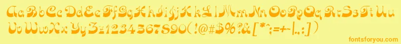 FunkyfaceuprightRegular Font – Orange Fonts on Yellow Background