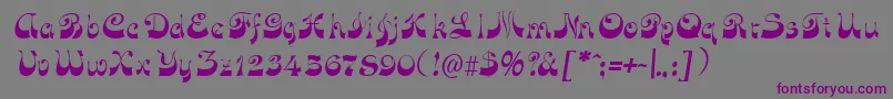 FunkyfaceuprightRegular-fontti – violetit fontit harmaalla taustalla