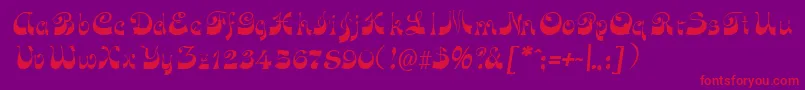 FunkyfaceuprightRegular Font – Red Fonts on Purple Background