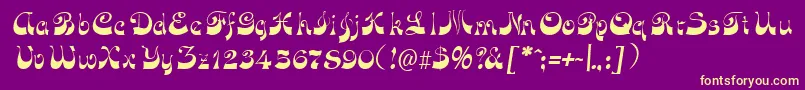 FunkyfaceuprightRegular Font – Yellow Fonts on Purple Background