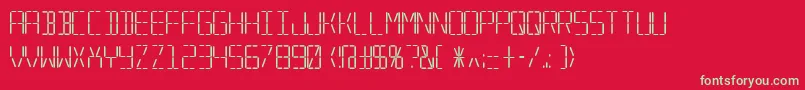 TransponderAoe Font – Green Fonts on Red Background