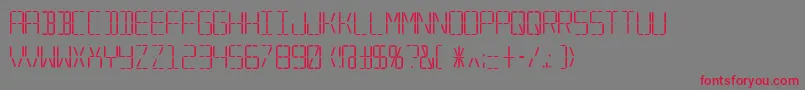 フォントTransponderAoe – 赤い文字の灰色の背景