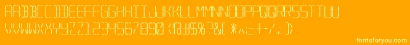 TransponderAoe Font – Yellow Fonts on Orange Background