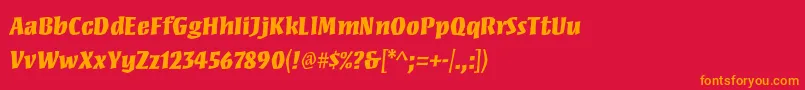 MezzstdBlack Font – Orange Fonts on Red Background