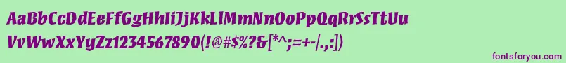 MezzstdBlack Font – Purple Fonts on Green Background