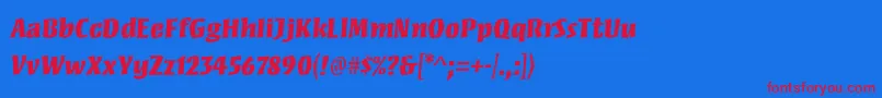 MezzstdBlack Font – Red Fonts on Blue Background