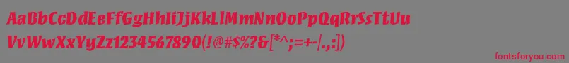 MezzstdBlack Font – Red Fonts on Gray Background