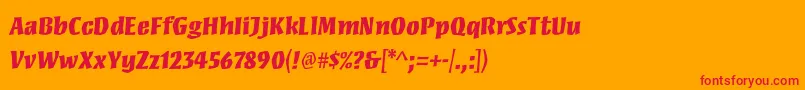 フォントMezzstdBlack – オレンジの背景に赤い文字