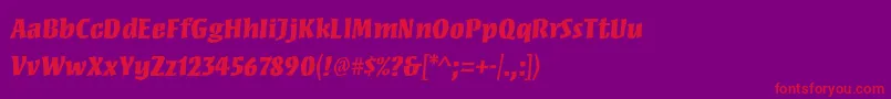 MezzstdBlack Font – Red Fonts on Purple Background