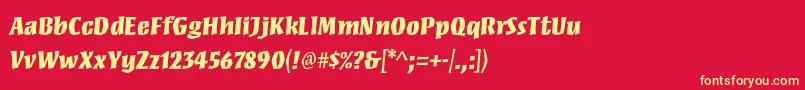MezzstdBlack Font – Yellow Fonts on Red Background