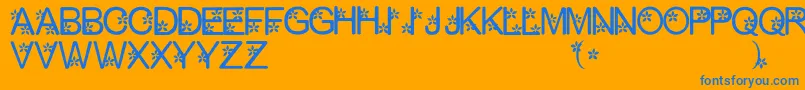 フォントPetty1.0 – オレンジの背景に青い文字
