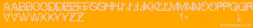 Fonte Petty1.0 – fontes rosa em um fundo laranja