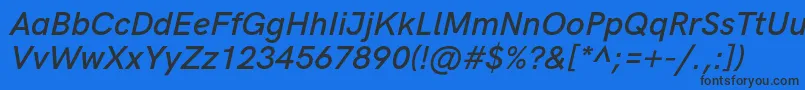 HkgroteskSemibolditalic Font – Black Fonts on Blue Background