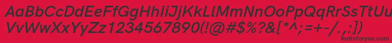 HkgroteskSemibolditalic Font – Black Fonts on Red Background