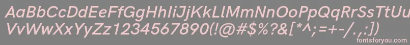 フォントHkgroteskSemibolditalic – 灰色の背景にピンクのフォント