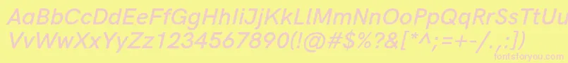 HkgroteskSemibolditalic Font – Pink Fonts on Yellow Background