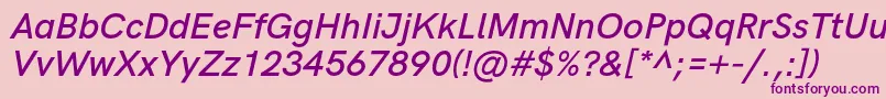 HkgroteskSemibolditalic-Schriftart – Violette Schriften auf rosa Hintergrund