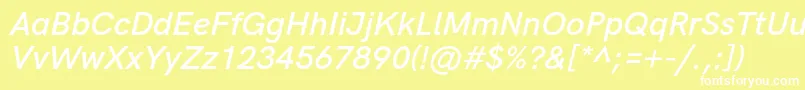 HkgroteskSemibolditalic Font – White Fonts on Yellow Background