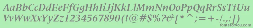 Latin725BoldItalicBt Font – Gray Fonts on Green Background