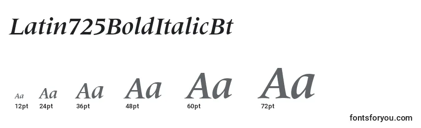 Размеры шрифта Latin725BoldItalicBt