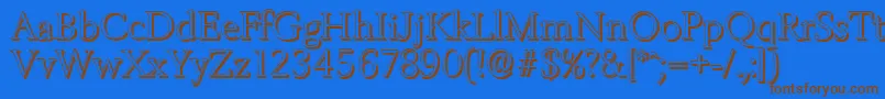 BelfastshadowLightRegular Font – Brown Fonts on Blue Background