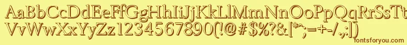BelfastshadowLightRegular Font – Brown Fonts on Yellow Background