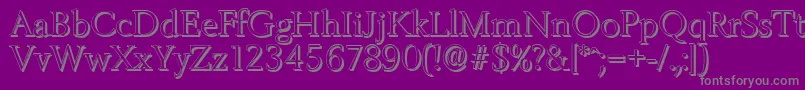 フォントBelfastshadowLightRegular – 紫の背景に灰色の文字