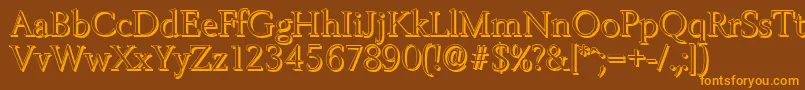 BelfastshadowLightRegular Font – Orange Fonts on Brown Background