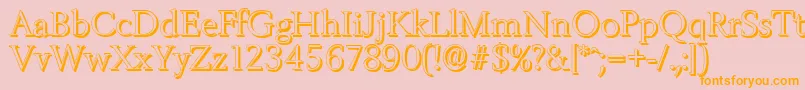 BelfastshadowLightRegular Font – Orange Fonts on Pink Background