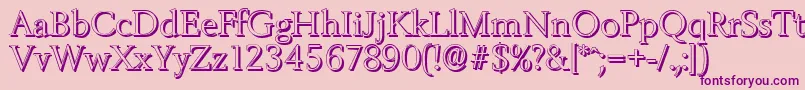 Czcionka BelfastshadowLightRegular – fioletowe czcionki na różowym tle