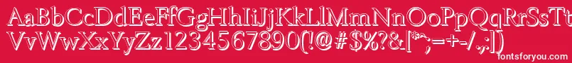 フォントBelfastshadowLightRegular – 赤い背景に白い文字