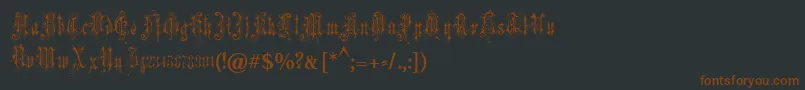 VerzierteFavorite-fontti – ruskeat fontit mustalla taustalla