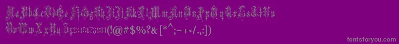 VerzierteFavorite Font – Gray Fonts on Purple Background
