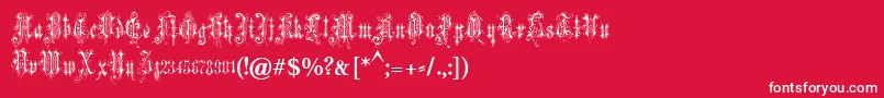 fuente VerzierteFavorite – Fuentes Blancas Sobre Fondo Rojo