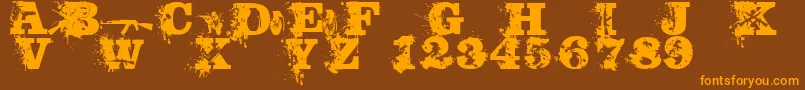PoliciaCorrupta Font – Orange Fonts on Brown Background