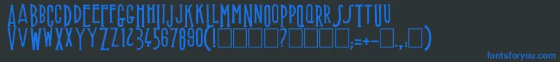 Muffaroo Font – Blue Fonts on Black Background